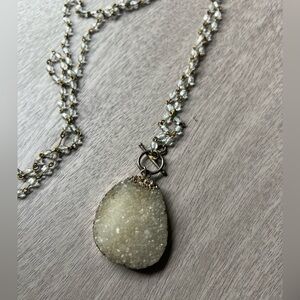 Silver stone pendant
